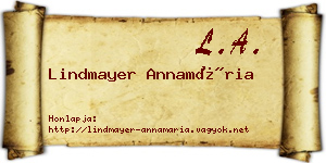 Lindmayer Annamária névjegykártya