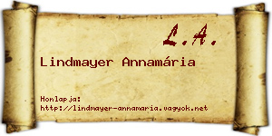 Lindmayer Annamária névjegykártya